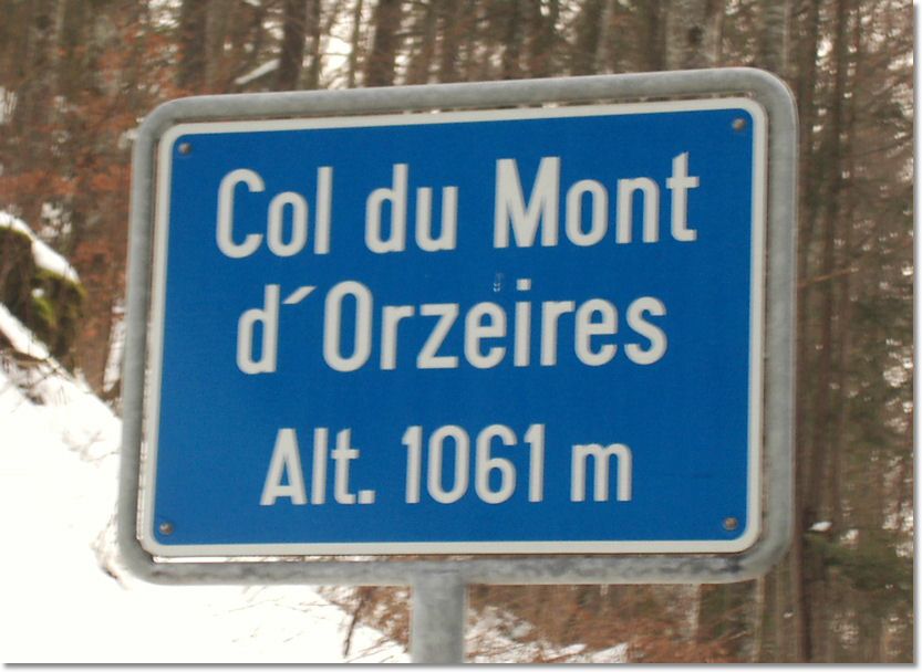  Col du Mont d'Orzeires - Altitude 1061 mtres... Entre Vallorbe et la Valle de Joux... 